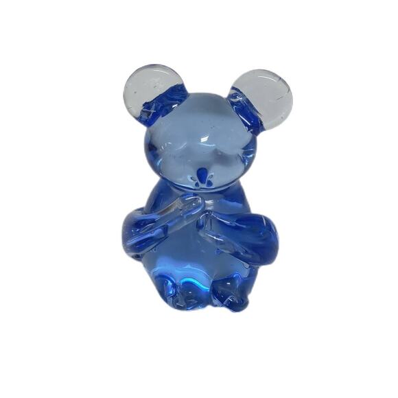 🐨🐼💙Koala Panda Bear Art Glass Figurine Paperweight Blue Vintage Home Decor - Picture 16 of 16